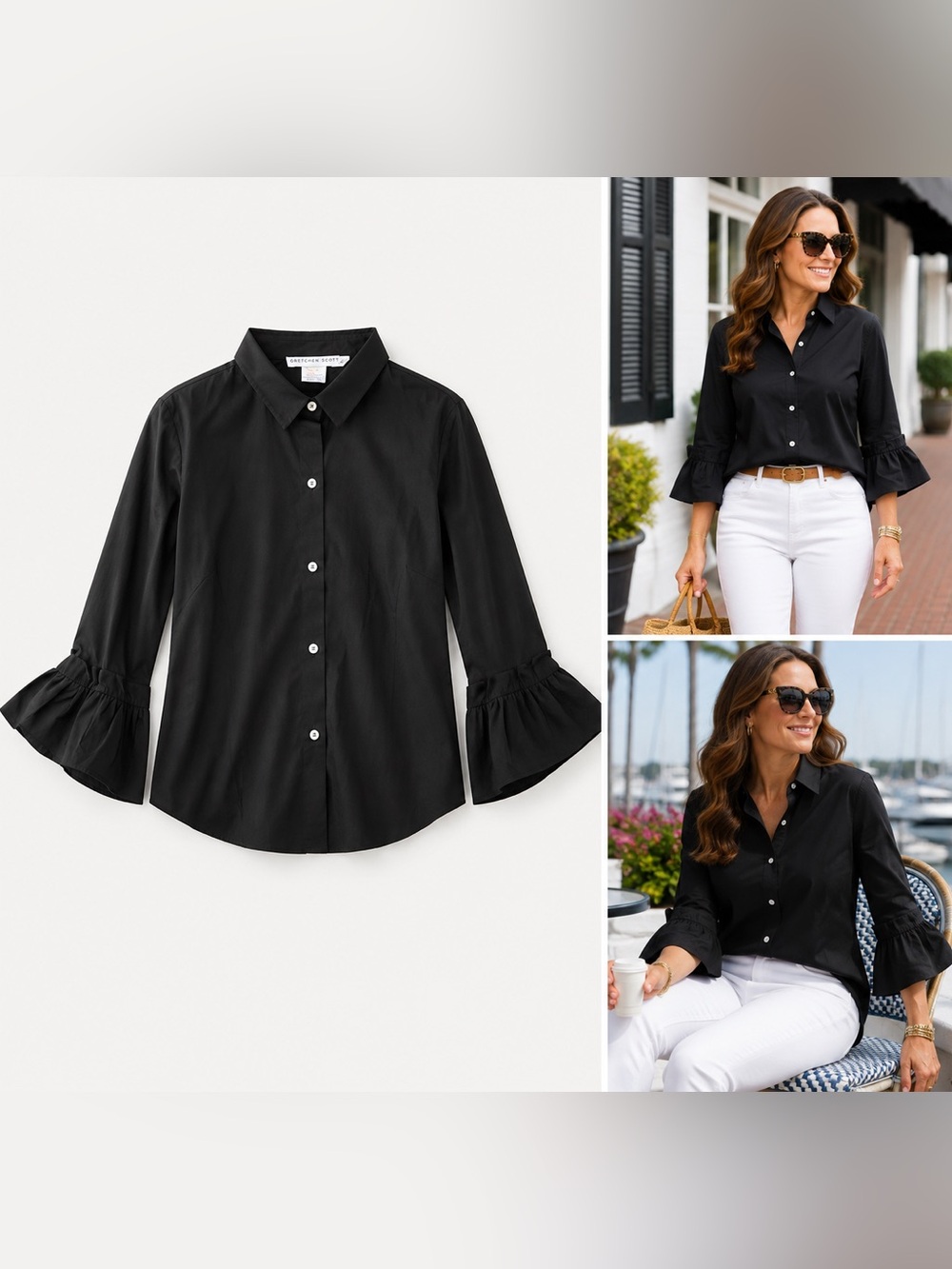 GRETCHEN SCOTT- Priss blouse in black NWT